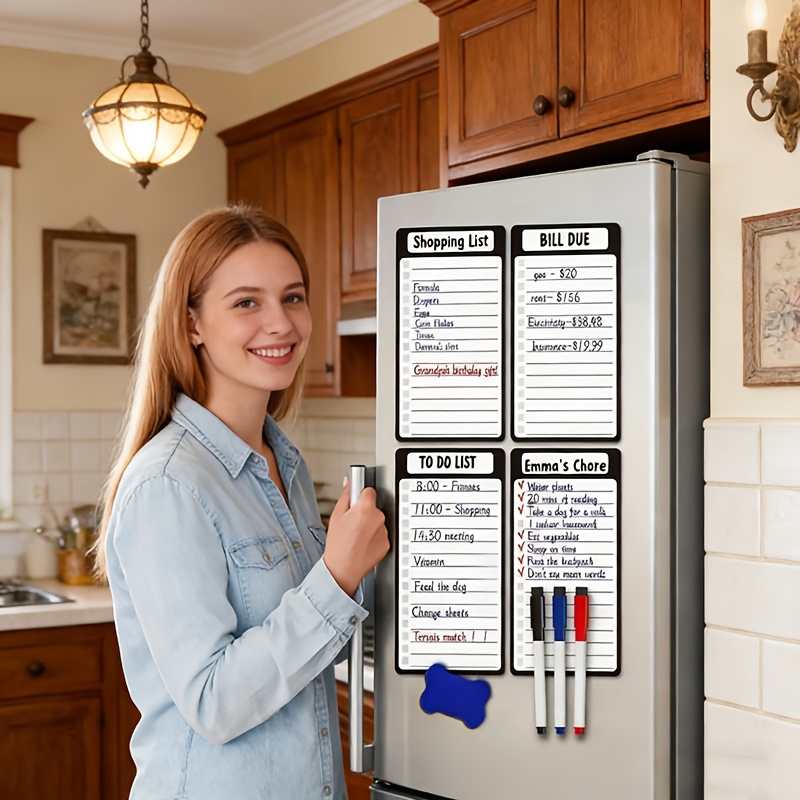 Whiteboard Marker Set - Pizarras Magnéticas Borrables para Refrigerador, Juego