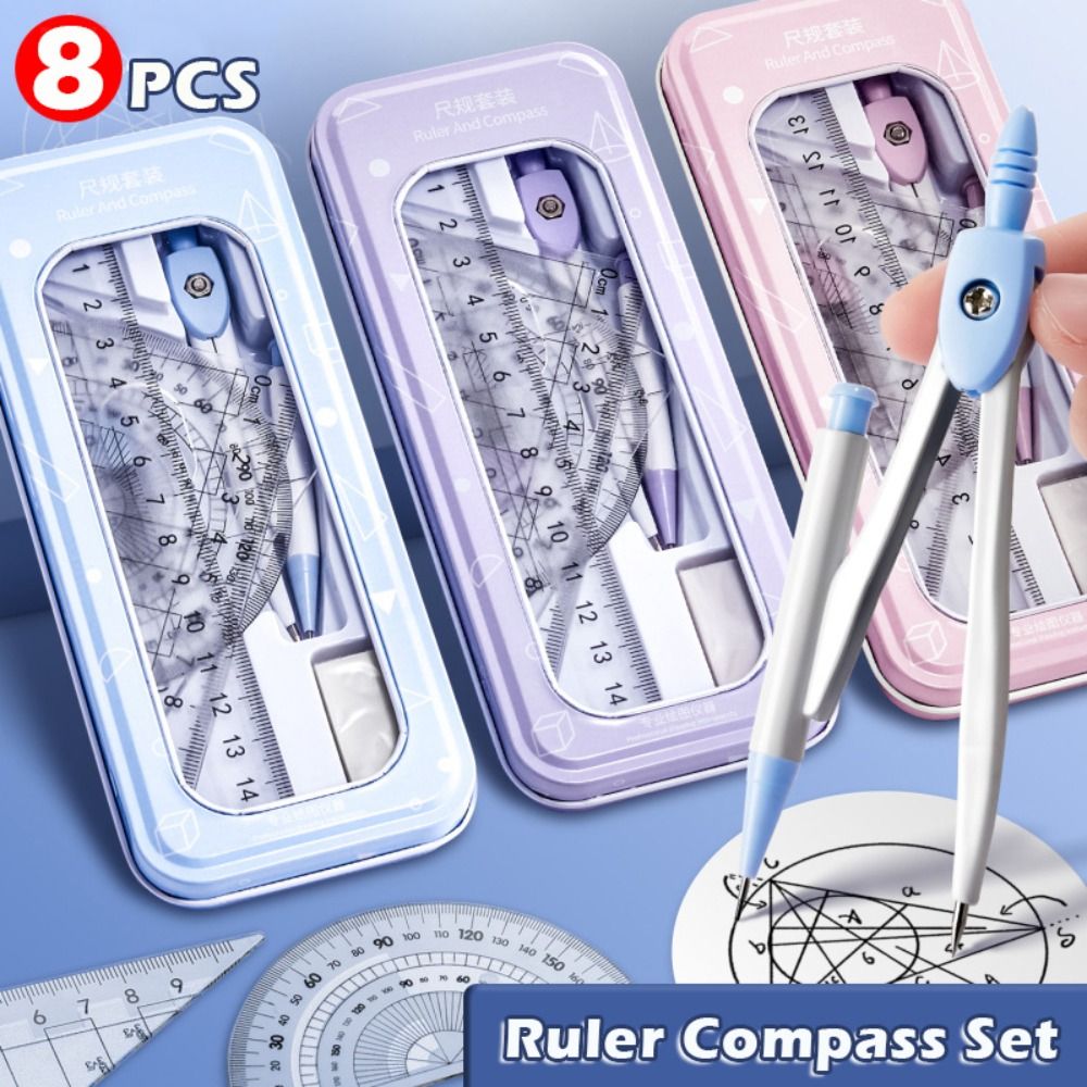 Ruler Set Transparent - Juego de 8 piezas de reglas