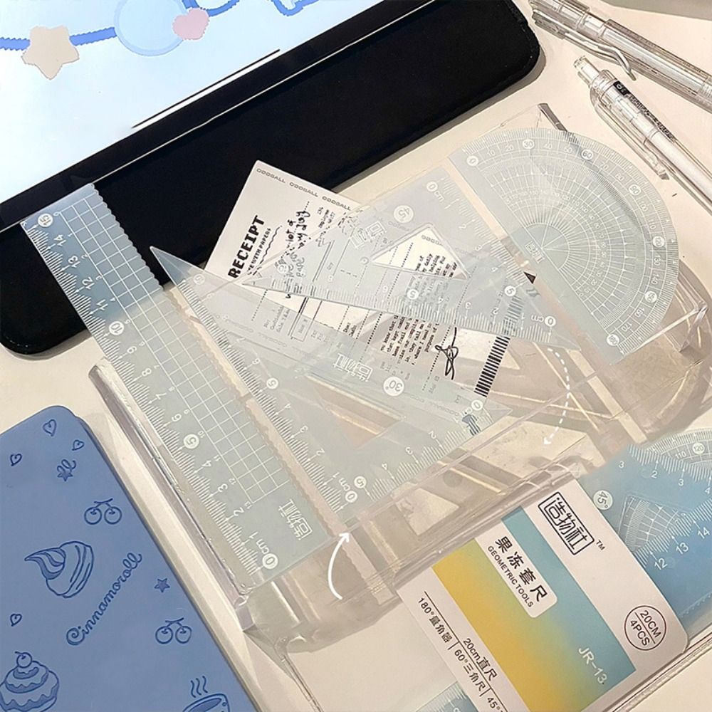 Ruler Set Transparent - 4 unids/set multifuncional 15/20CM juego de