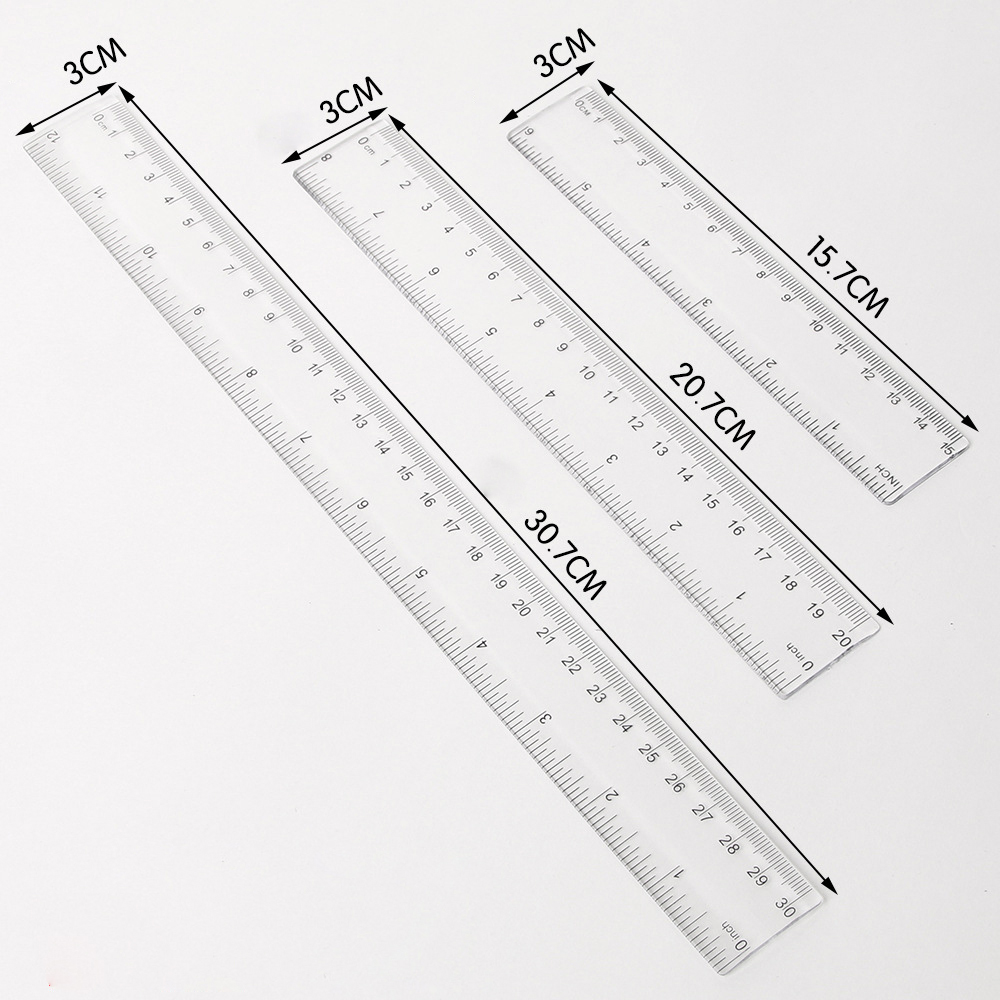 Regla recta de 6/8/12 pulgadas - Ruler Set Transparent reseña y precio