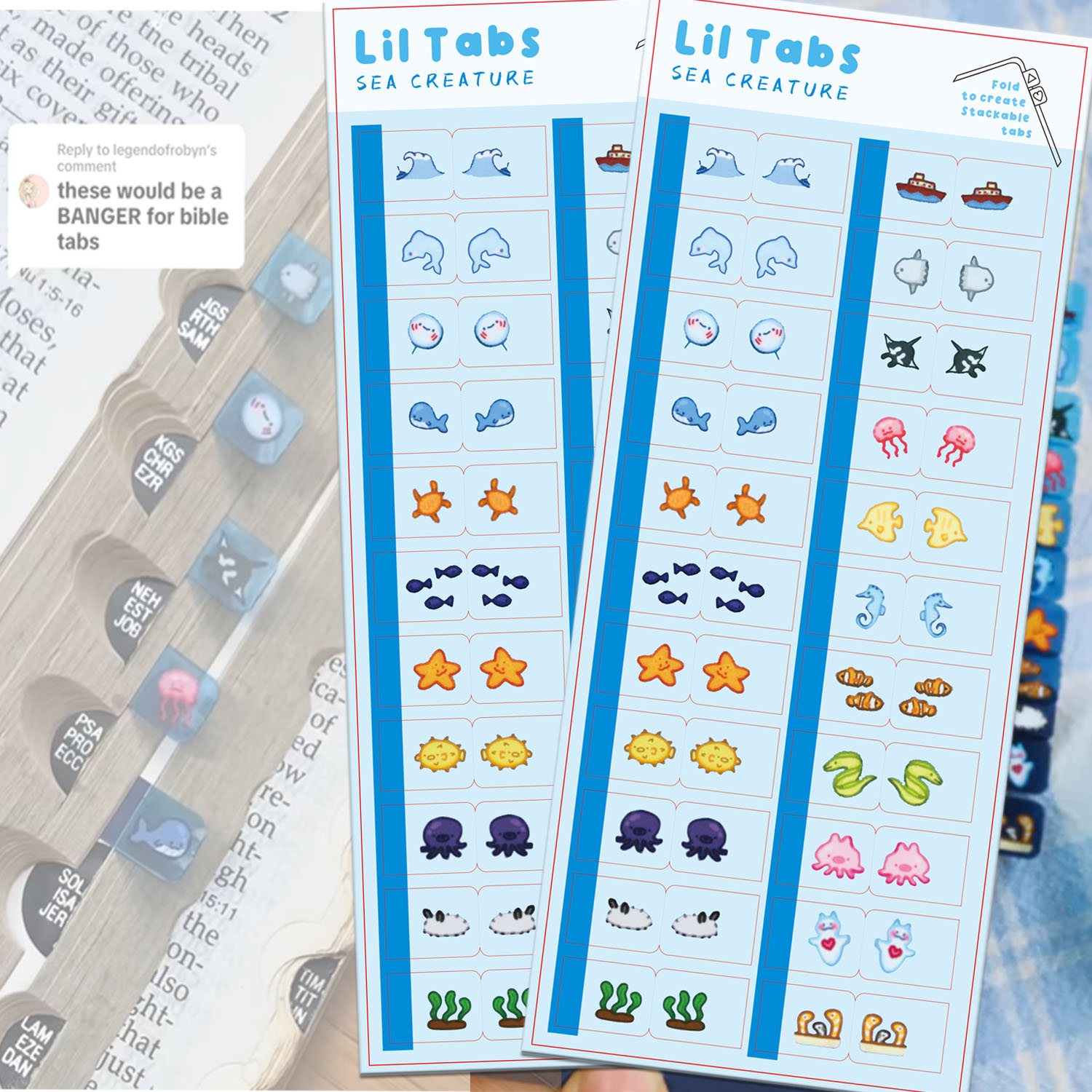 Pestañas adhesivas Sea Creatur - Index Tab Divider reseña y precio