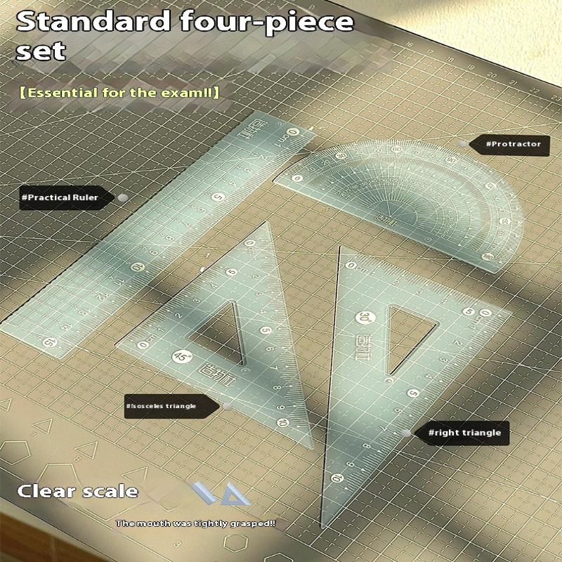 4 unids/set 15CM juego de regl - Ruler Set Transparent reseña y precio