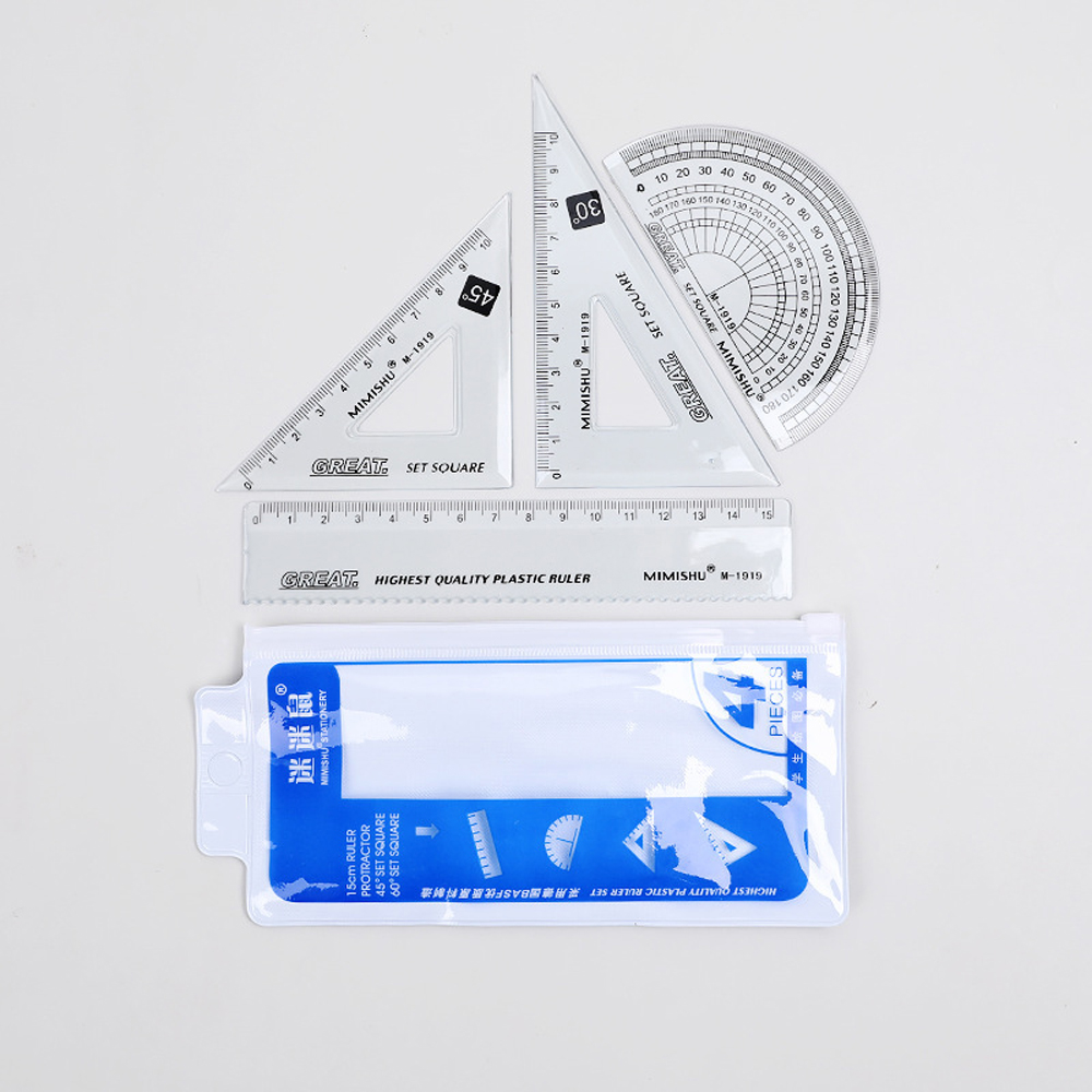 Juego de reglas de plástico tr - Ruler Set Transparent reseña y precio