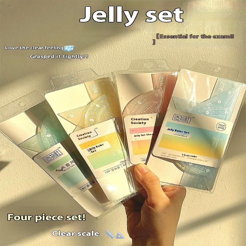 Juego de 4 reglas transparente - Ruler Set Transparent reseña y precio